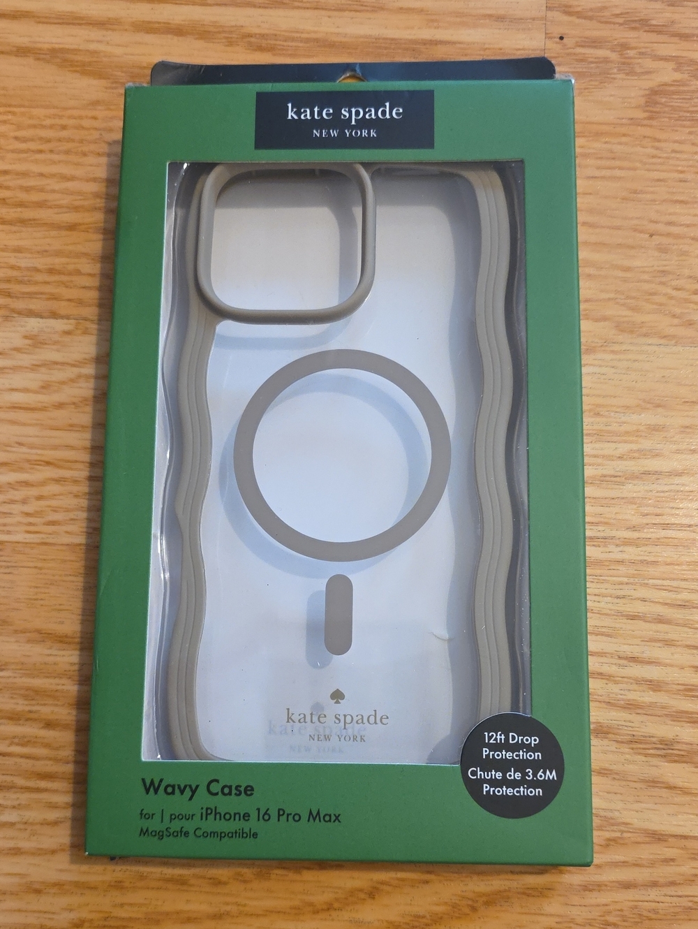 kate spade Taupe Wavy MagSafe Case for iPhone 16 Pro Max